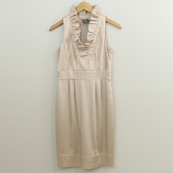 Taylor Dresses & Skirts - Taylor Champagne Satiny Ruffle Cocktail Dress